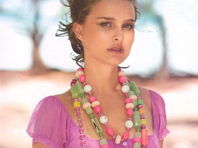Woman Wearing Beaded Necklace — Pink