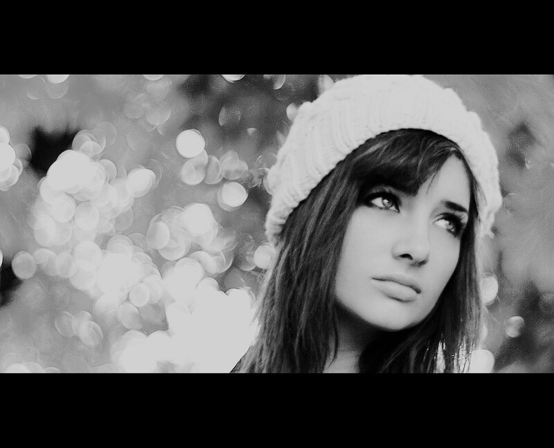 Woman Wearing Beanie — Black