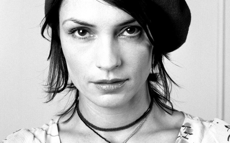 Woman Wearing Beret — Black, Serious