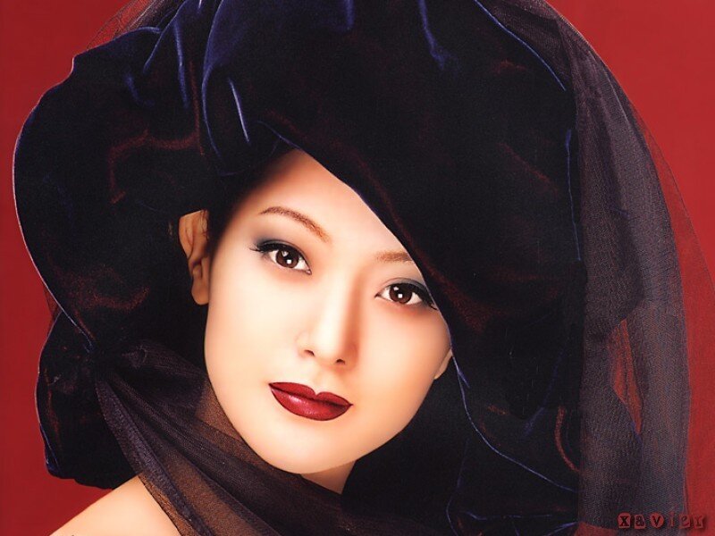 Woman Wearing Black Hat — Dramatic, Photograph, Red Background