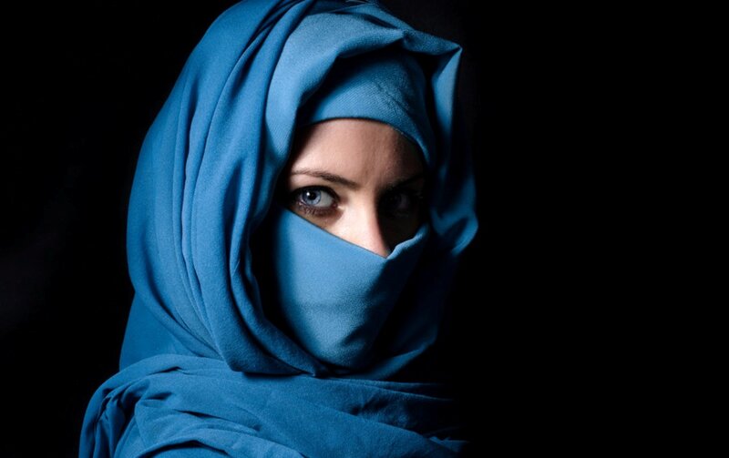 Woman Wearing Blue Hijab