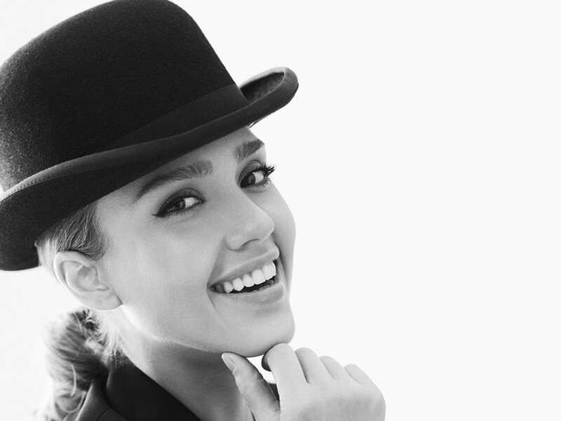 Woman Wearing Bowler Hat — Black
