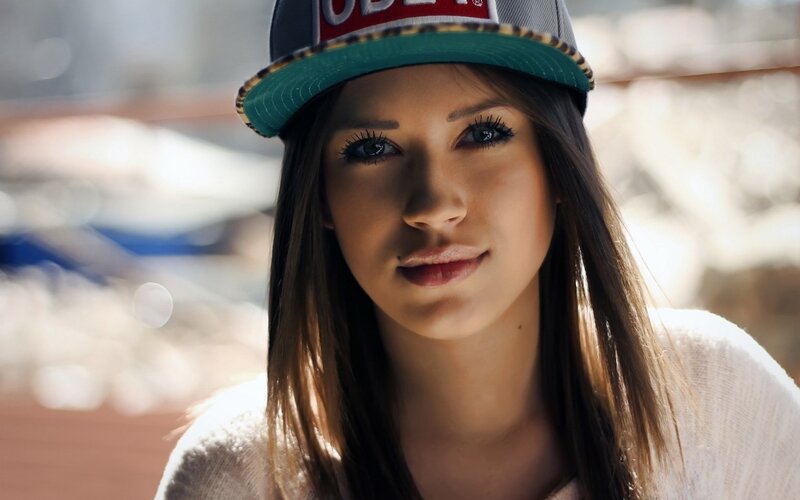 Woman Wearing Cap — White, Calm