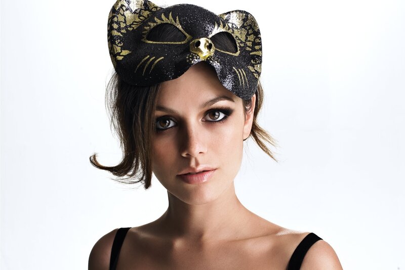 Woman Wearing Cat Mask