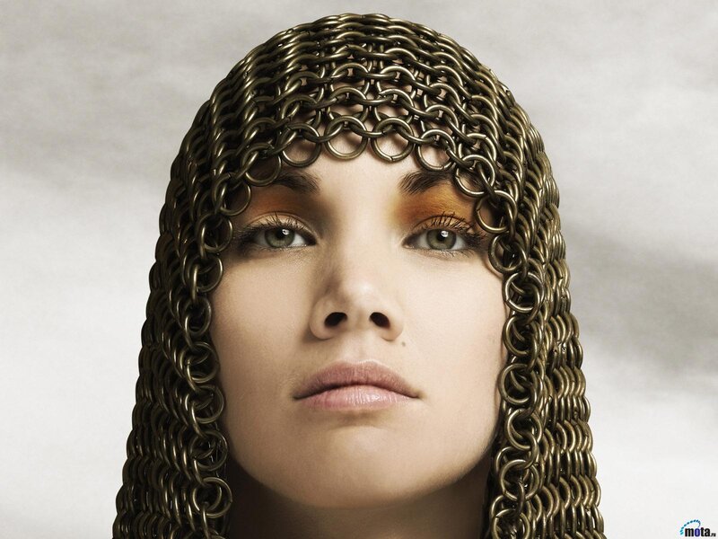 Woman Wearing Chainmail — Gold