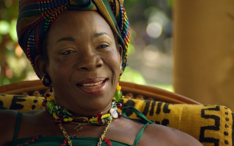 Woman Wearing Colorful Headwrap