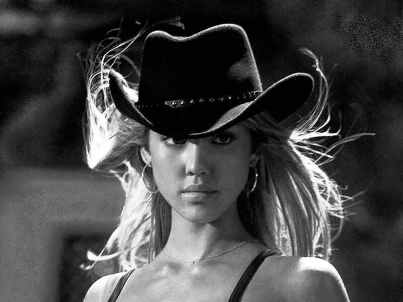Woman Wearing Cowboy Hat — Black, Dramatic, Photograph, Cowboy Hat
