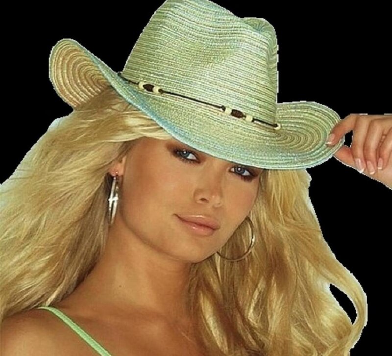 Woman Wearing Cowboy Hat — Blonde