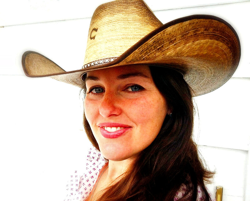 Woman Wearing Cowboy Hat — Brown, Neutral, Afternoon