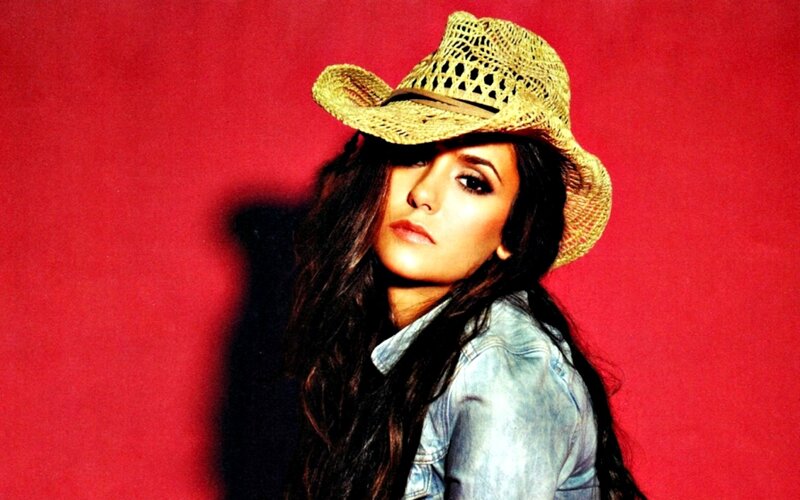 Woman Wearing Cowboy Hat — Red, Dramatic