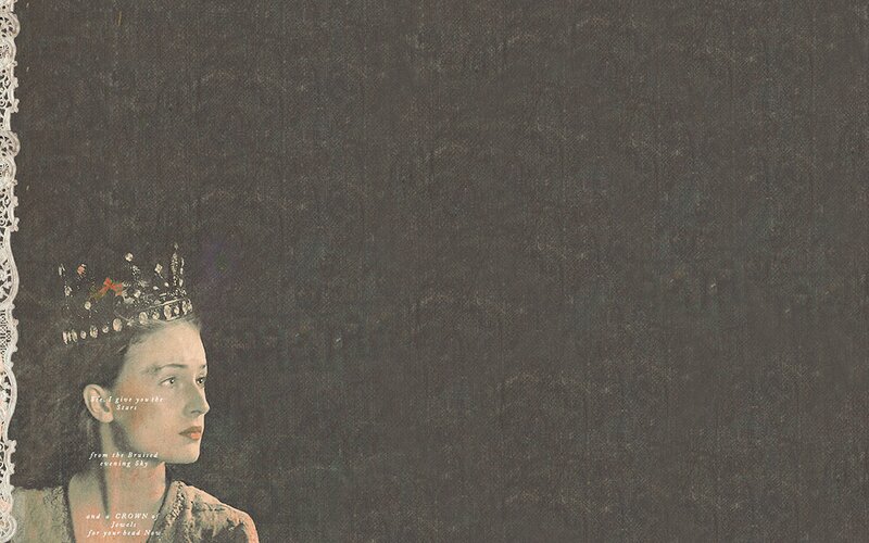 Woman Wearing Crown — Brown, Dramatic, Illustration