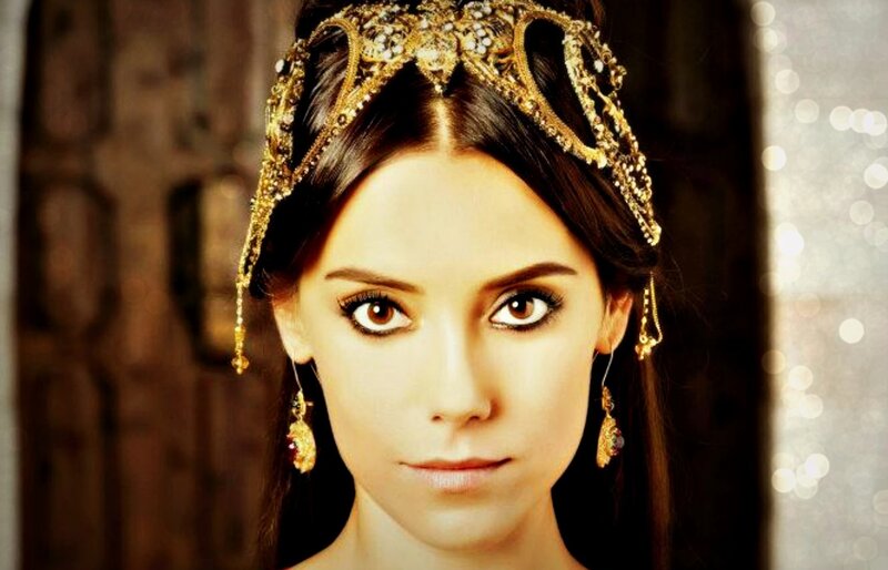 Woman Wearing Crown — Gold, Dramatic