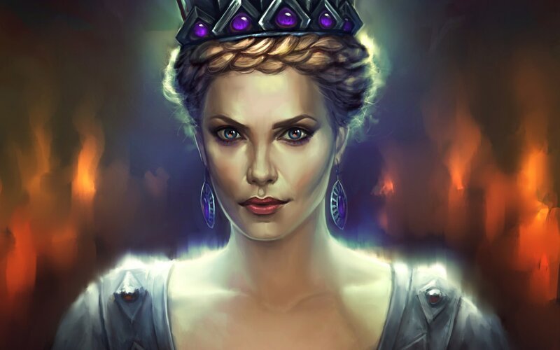 Woman Wearing Crown — Purple, Dramatic