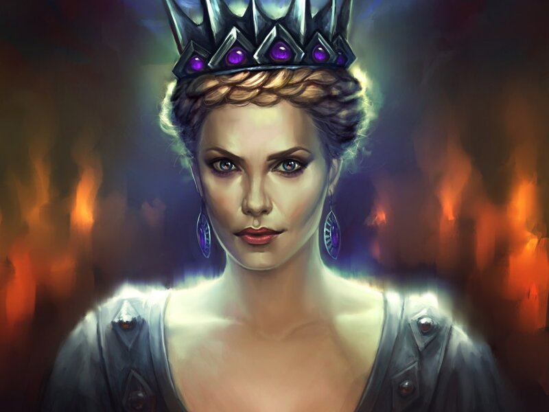 Woman Wearing Crown — Purple