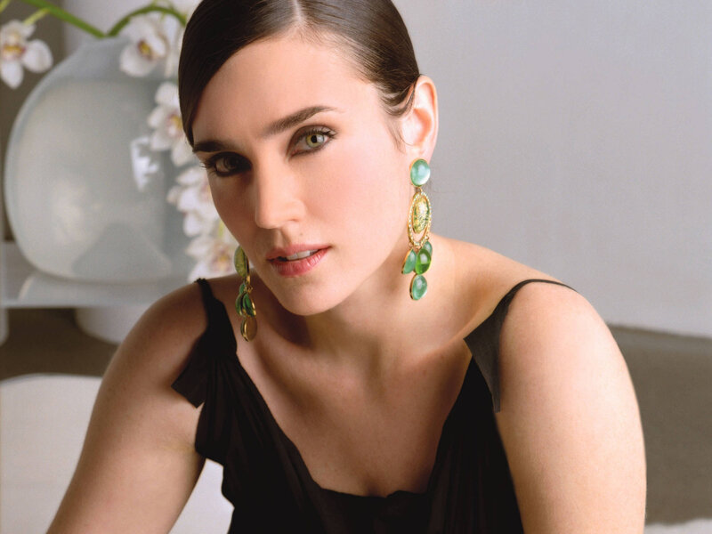 Woman Wearing Earrings — Black, Calm