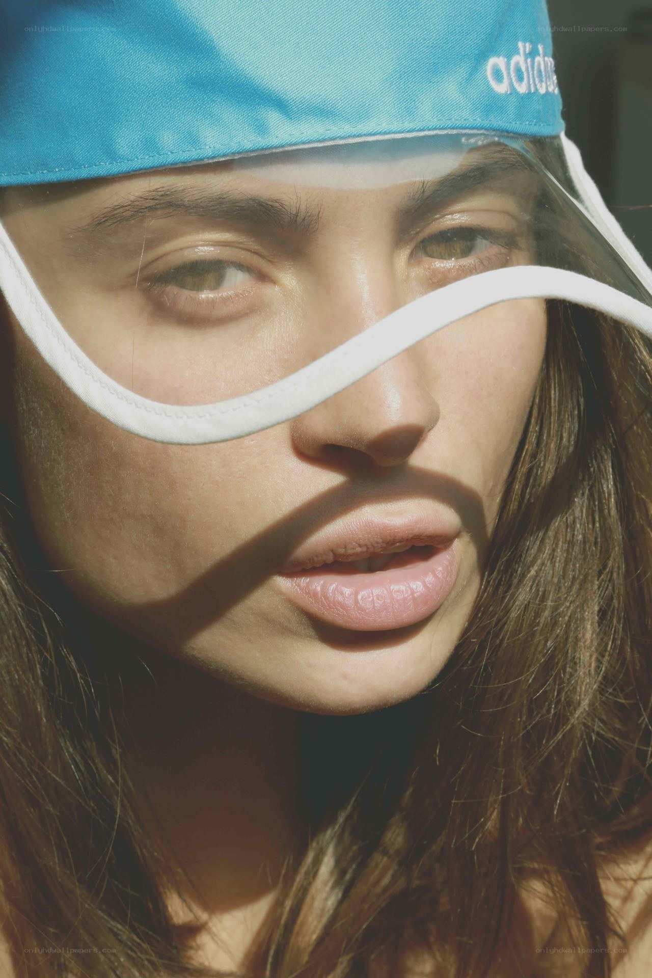 woman wearing face shield