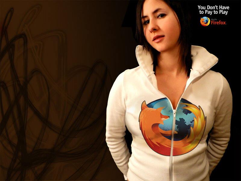 woman wearing firefox hoodie