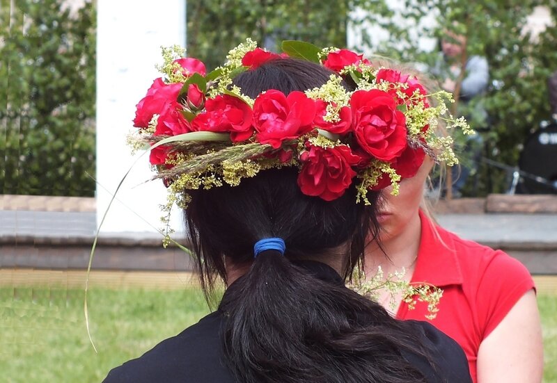 Woman Wearing Flower Crown