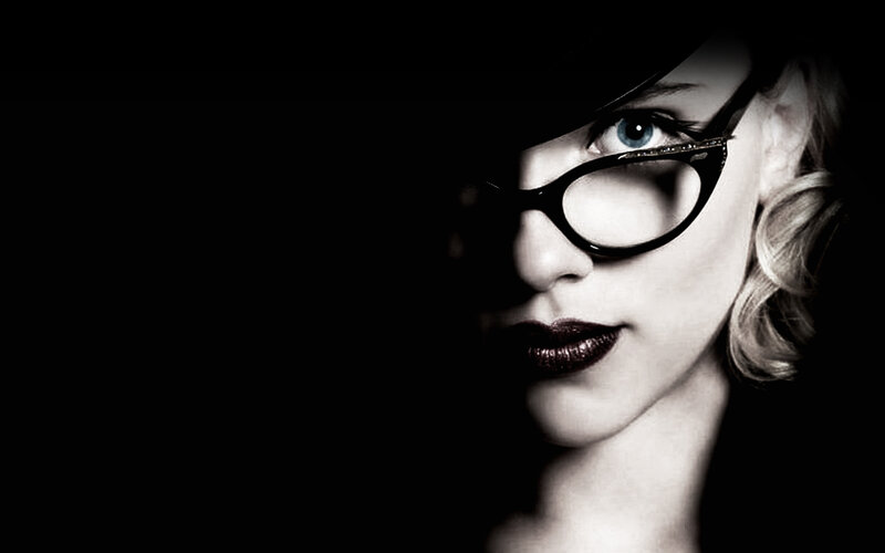 Woman Wearing Glasses — Black, Dramatic, Photograph, Lipstick