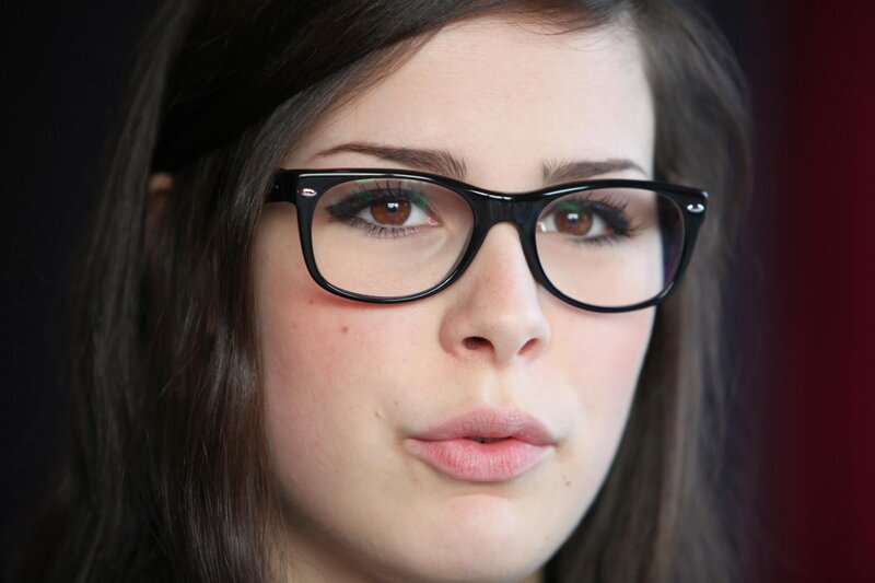 Woman Wearing Glasses — Black, Neutral, Photograph, Brown Hair