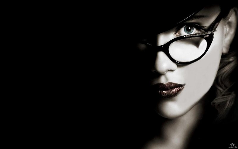 Woman Wearing Glasses — Black