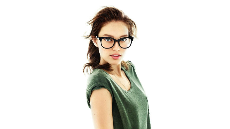 Woman Wearing Glasses — White, Neutral