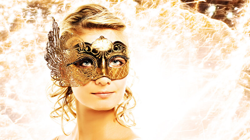 Woman Wearing Gold Mask — Dramatic