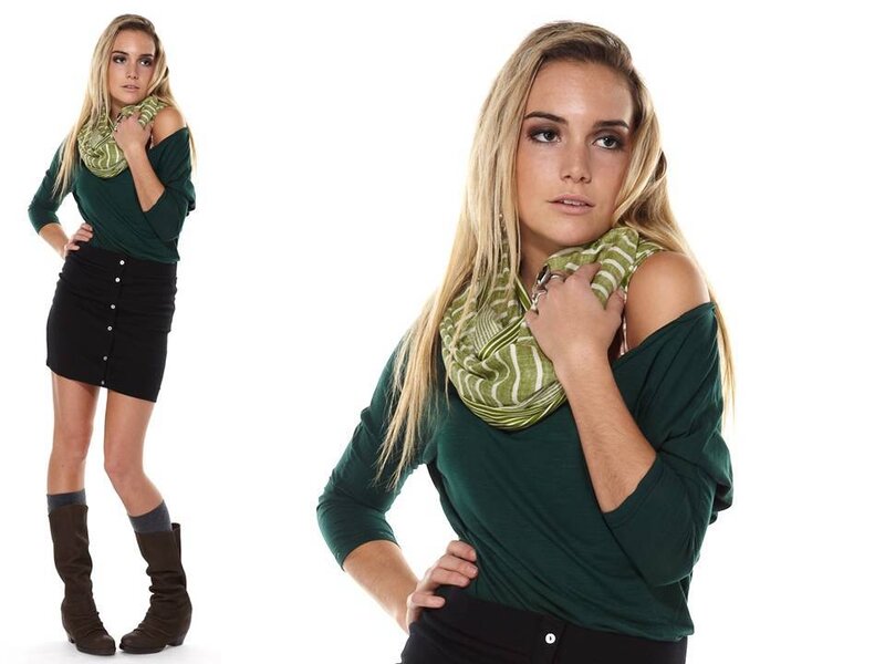Woman Wearing Green Scarf — Confident