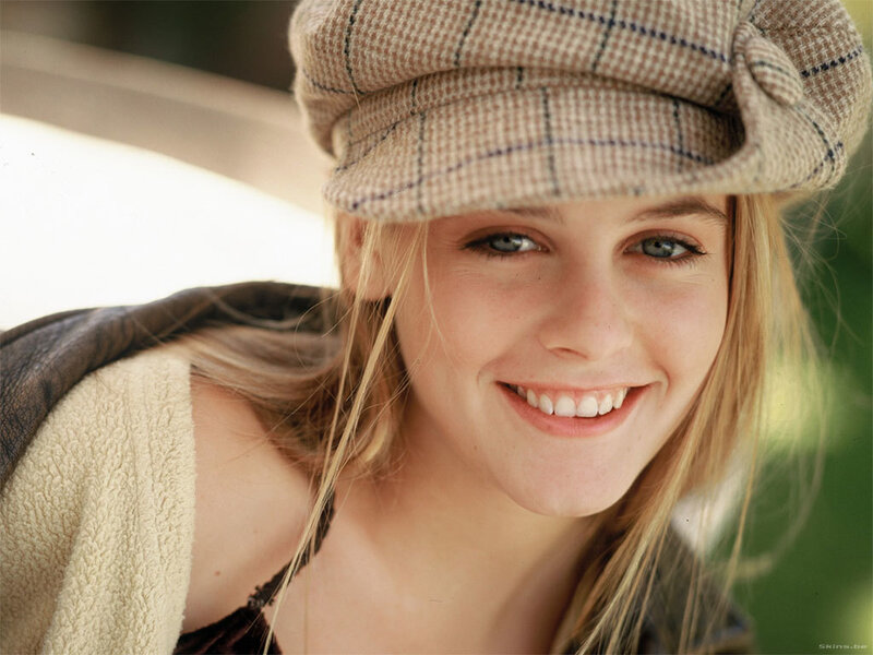 Woman Wearing Hat — Beige, Happy