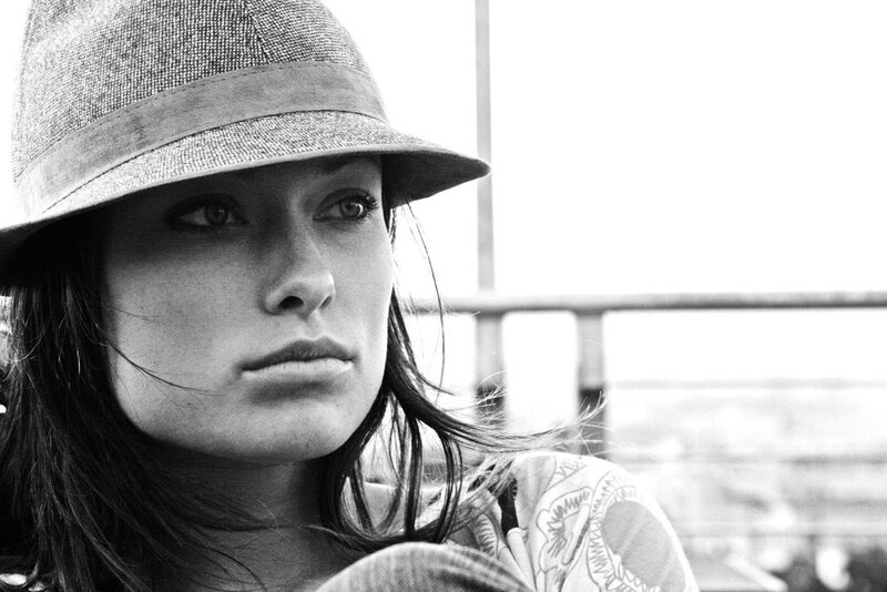 Woman Wearing Hat — Black, Contemplative, Photograph, Shirt
