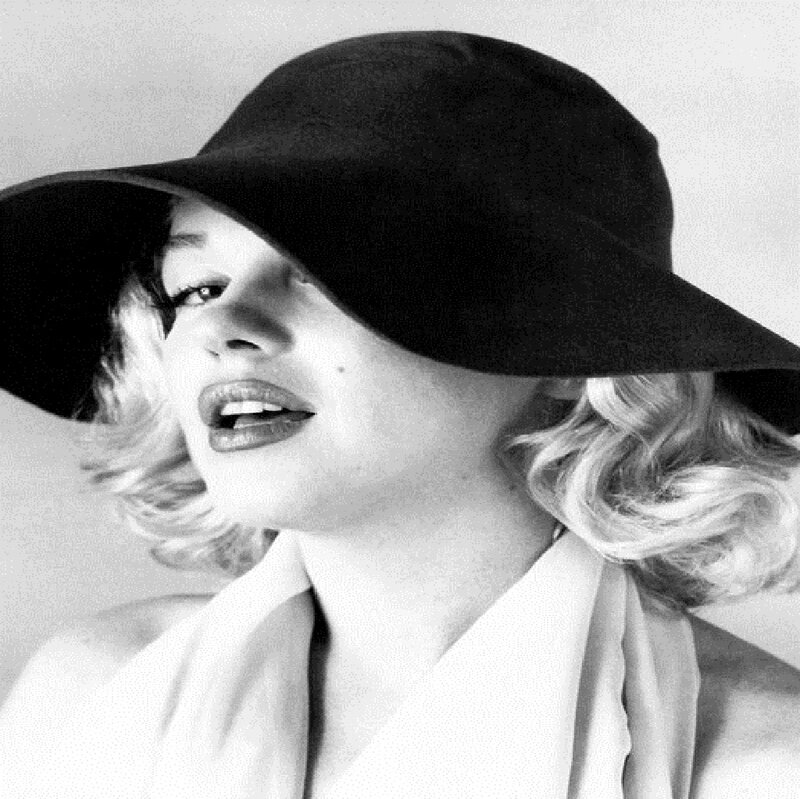Woman Wearing Hat — Black, Dramatic, Photograph, Blonde Hair