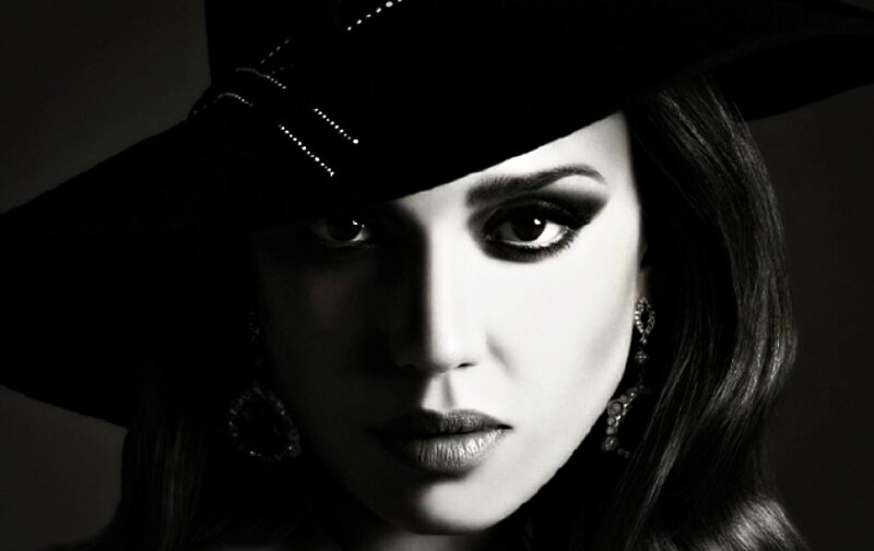 Woman Wearing Hat — Black, Dramatic, Photograph, Earrings, Makeup