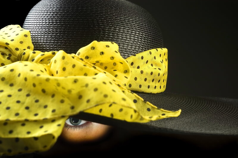 Woman Wearing Hat — Black, Dramatic, Photograph, Eye