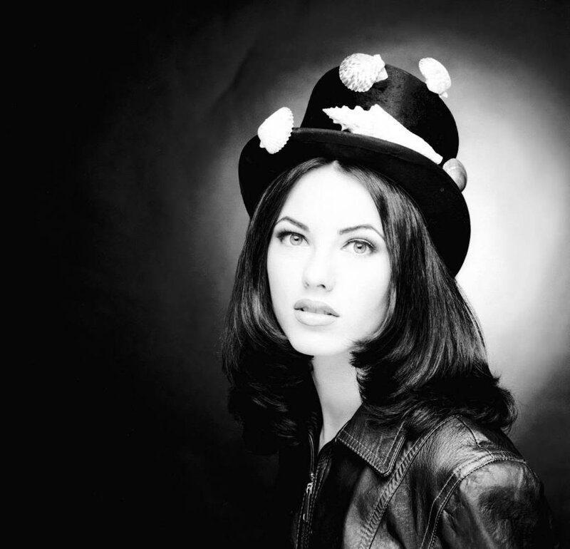 Woman Wearing Hat — Black, Dramatic, Photograph, Leather Jacket