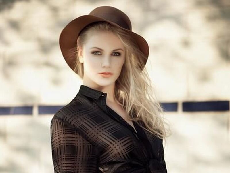 Woman Wearing Hat — Black, Neutral, Afternoon