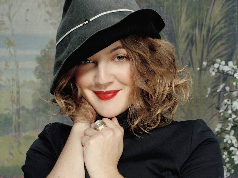 Woman Wearing Hat — Black, Smiling, Photograph, Red Lipstick