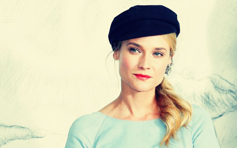 Woman Wearing Hat — Blue, Calm