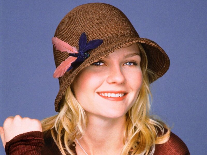 Woman Wearing Hat — Blue, Smiling