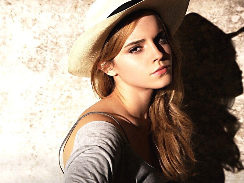 Woman Wearing Hat — Brown, Dramatic