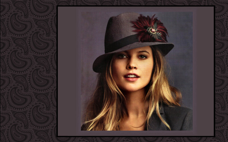 Woman Wearing Hat — Gray