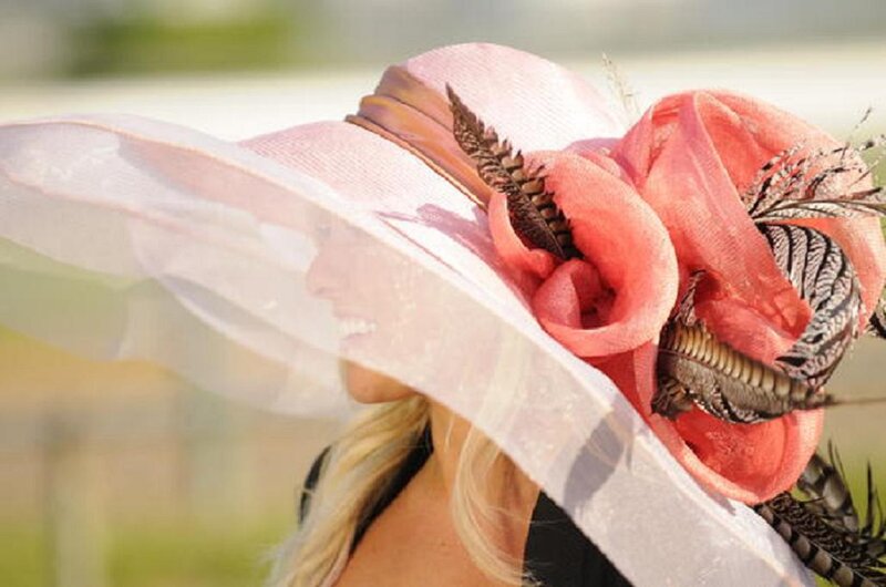 Woman Wearing Hat — Pink