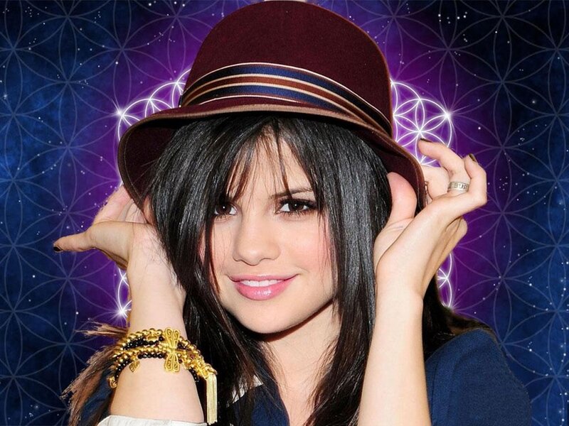 Woman Wearing Hat — Purple, Dreamy