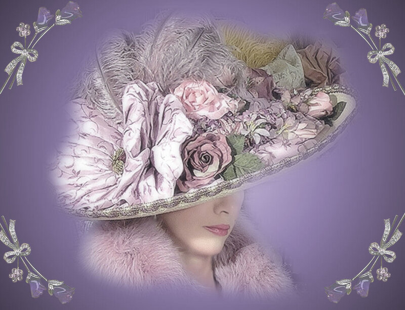 Woman Wearing Hat — Purple, Elegant