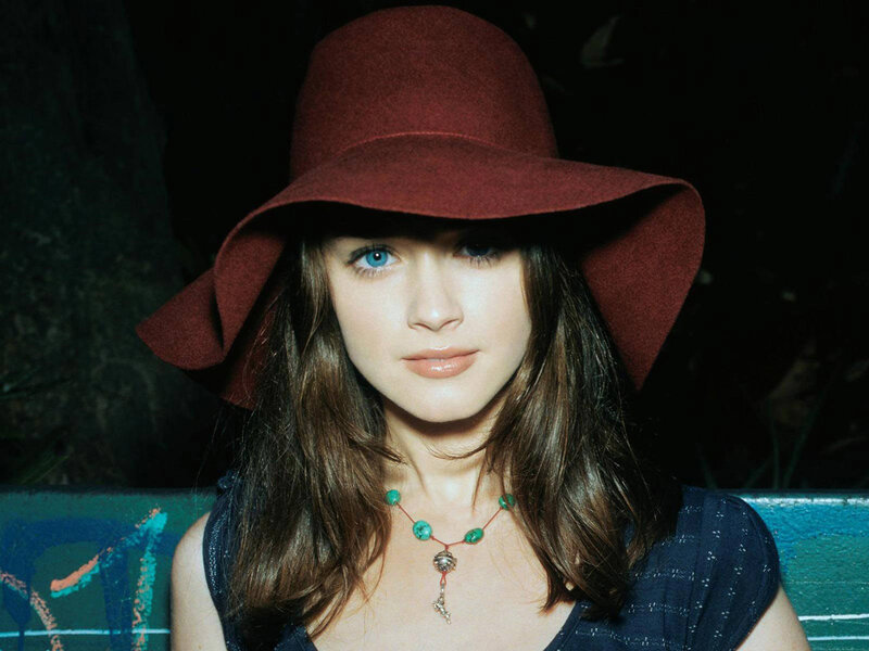 Woman Wearing Hat — Red