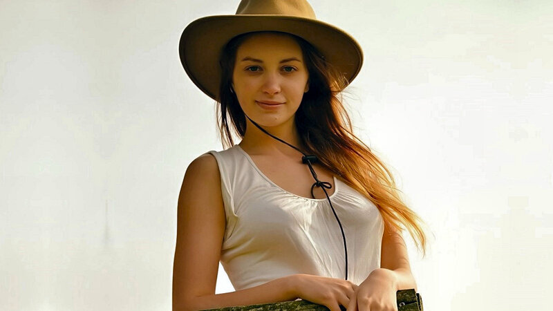 Woman Wearing Hat — White, Calm, Afternoon