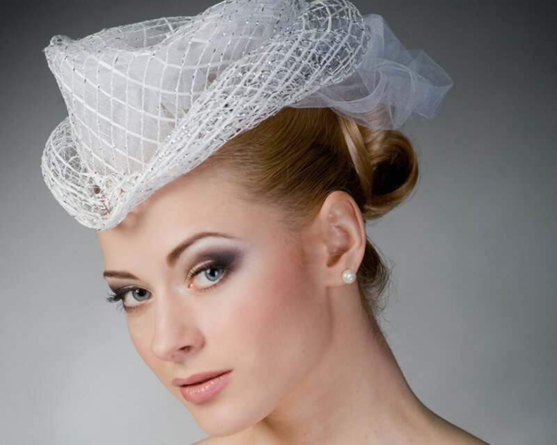 Woman Wearing Hat — White, Dramatic, Photograph, Makeup