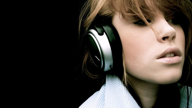 woman wearing headphones