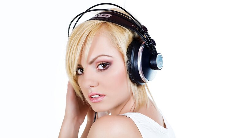 woman wearing headphones