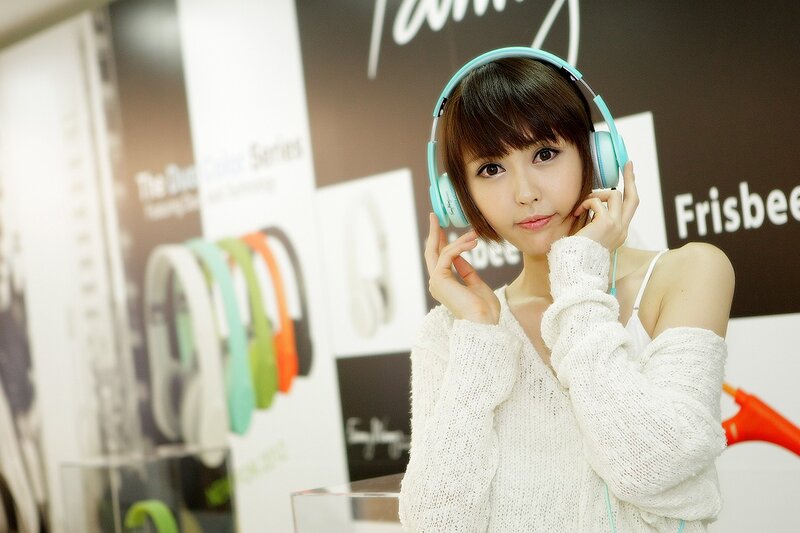 woman wearing headphones
