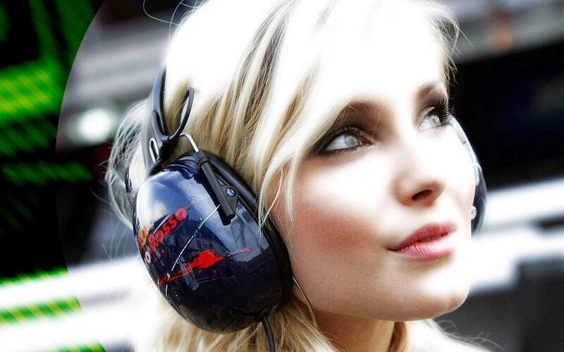 woman wearing headphones